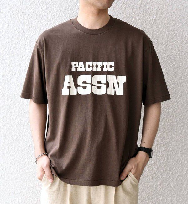 SHIPS any「【SHIPS any別注】ONEITA:〈洗濯機可能〉ピグメント ダイ リラックス ロゴ プリント Tシャツ◇」|Tシャツ・カットソー|