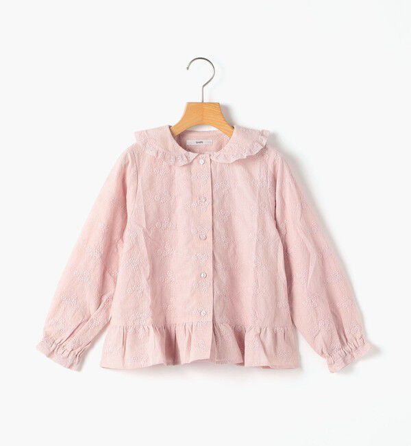 SHIPS KIDS「100～130cm / エンブロイダリー ペプラム ブラウス 長袖」|シャツ・ブラウス|ピンク系