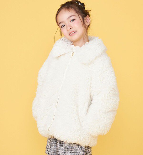 SHIPS KIDS「【一部WEB限定】 100～130cm/〈手洗い可能〉 フェイクファー ブルゾン」|その他|オフホワイト