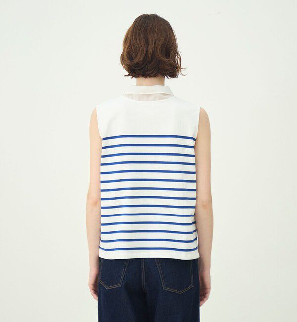 MACPHEE「パネルボーダー ノースリーブプルオーバー」|Tシャツ・カットソー|