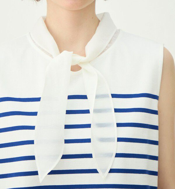 MACPHEE「パネルボーダー ノースリーブプルオーバー」|Tシャツ・カットソー|