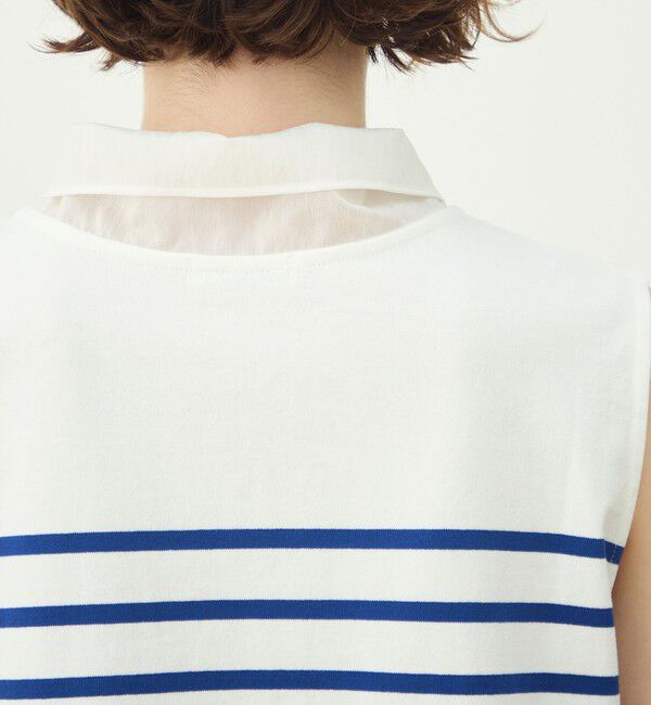 MACPHEE「パネルボーダー ノースリーブプルオーバー」|Tシャツ・カットソー|