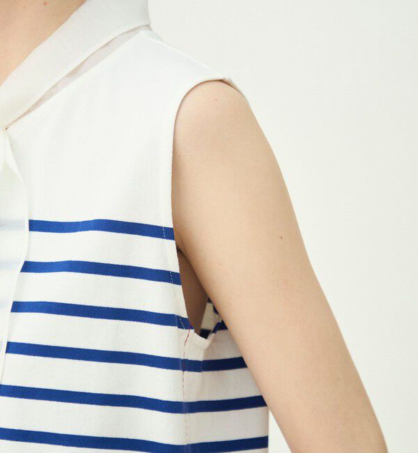 MACPHEE「パネルボーダー ノースリーブプルオーバー」|Tシャツ・カットソー|