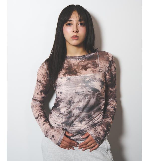 JOINT WORKS「シャーリング シアートップス / J SHIRRING SHEER TOPS」|Tシャツ・カットソー|ベージュ A