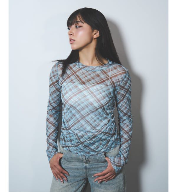 JOINT WORKS「シャーリング シアートップス / J SHIRRING SHEER TOPS」|Tシャツ・カットソー|