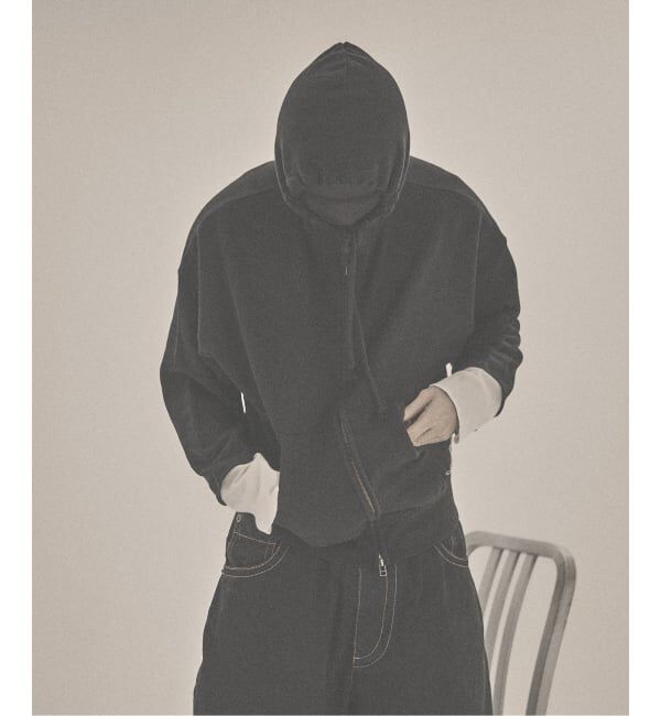 JOINT WORKS「RUSSELL ATHLETIC / ラッセル アスレティック 別注 Layered Zip Hoodie」|パーカー|ブラック
