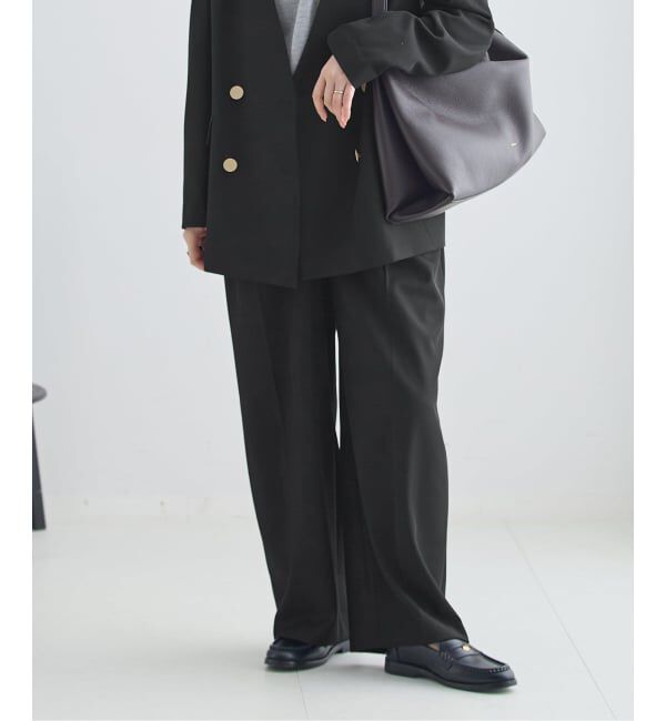 journal standard L'essage「ヴィスポリギャバ パンツ(ブラック)」|スラックス|