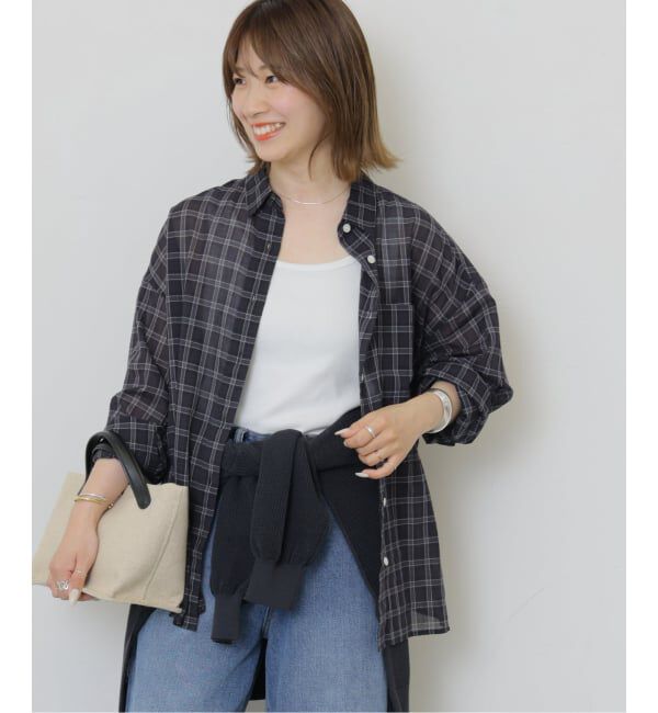 JOURNAL STANDARD relume「《追加2》コットンローンチェックオーバーサイズ」|シャツ・ブラウス|