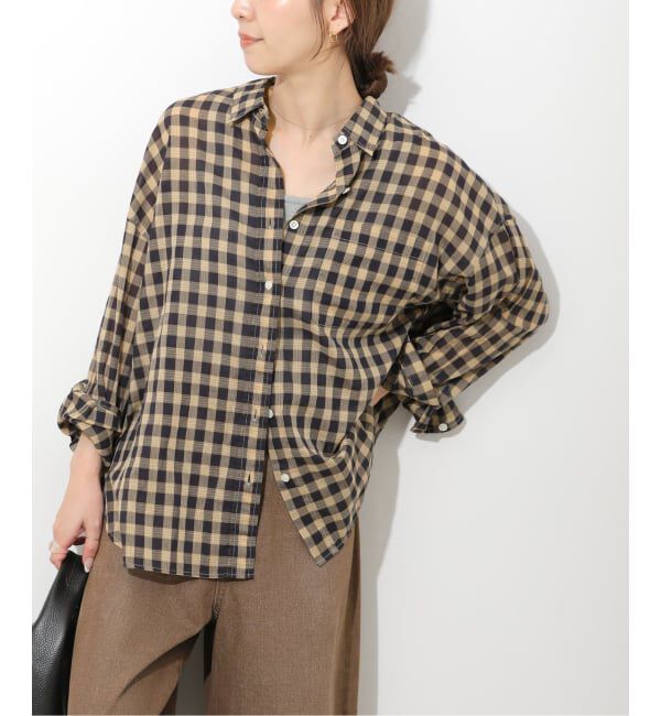 JOURNAL STANDARD relume「《追加2》コットンローンチェックオーバーサイズ」|シャツ・ブラウス|