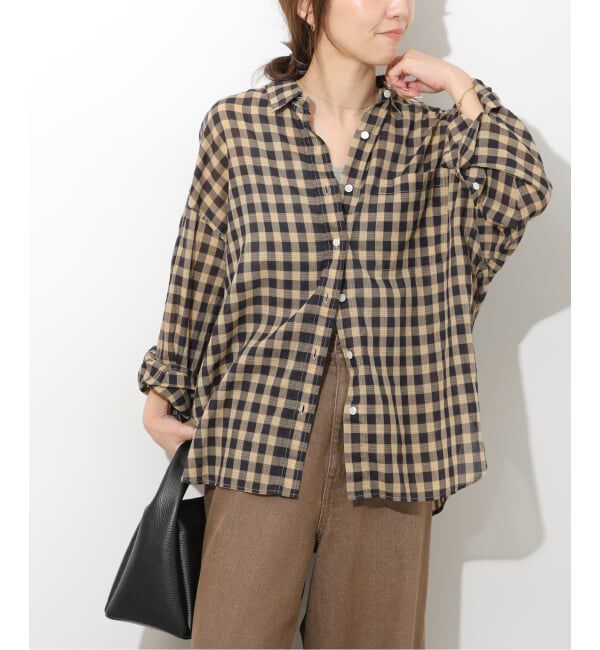 JOURNAL STANDARD relume「《追加2》コットンローンチェックオーバーサイズ」|シャツ・ブラウス|