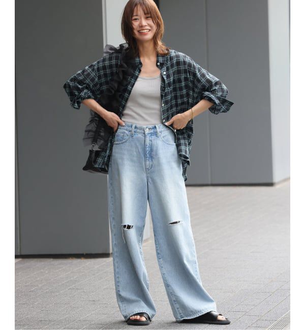 JOURNAL STANDARD relume「《追加2》コットンローンチェックオーバーサイズ」|シャツ・ブラウス|