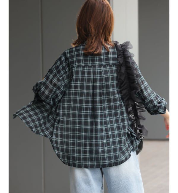 JOURNAL STANDARD relume「《追加2》コットンローンチェックオーバーサイズ」|シャツ・ブラウス|