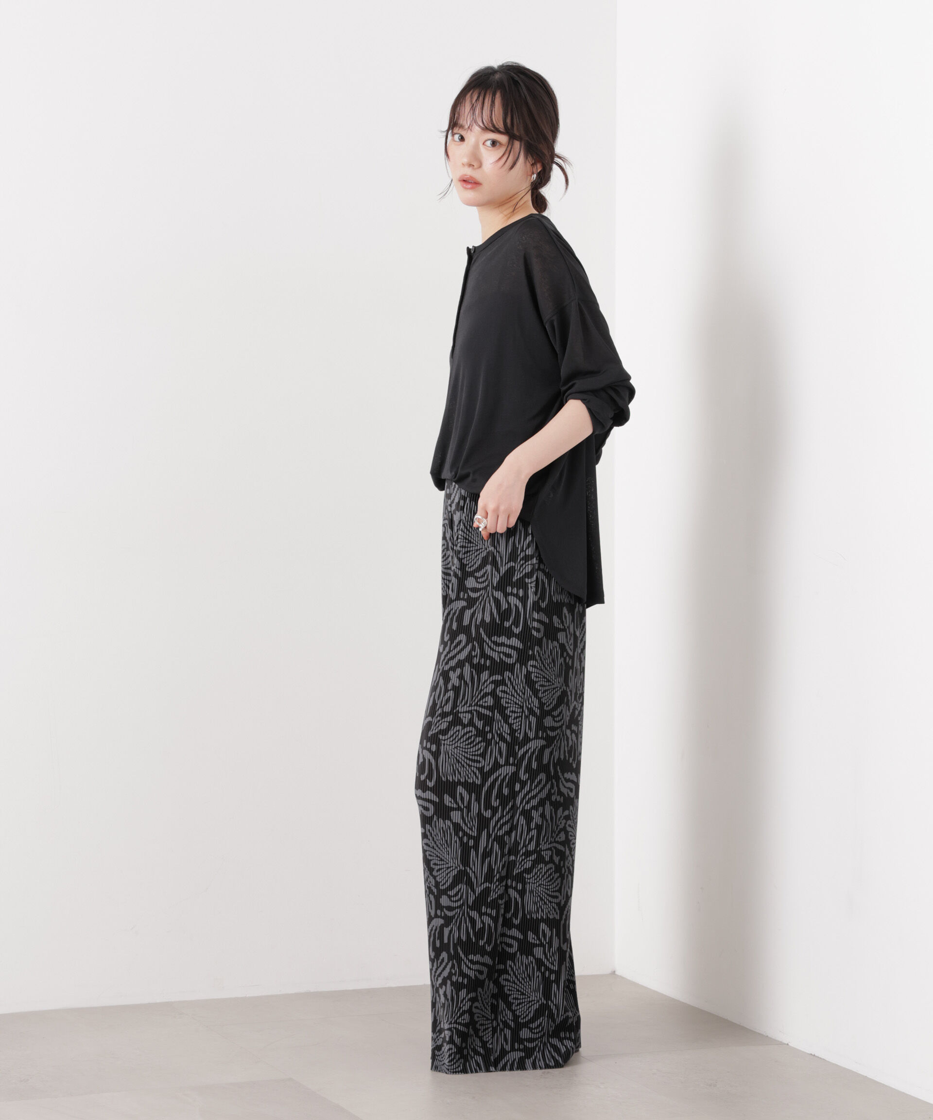 nano･universe「速乾機能付ヘンリーネックシアーカットトップス」|Tシャツ・カットソー|
