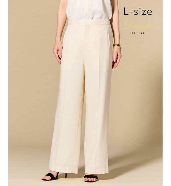 BEIGE,「CAROLE / リネンライクフルレングスワイドパンツ」|その他|Ecru