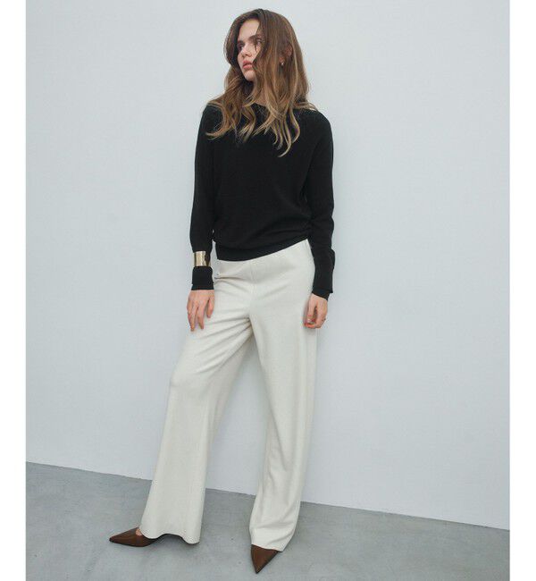 BEIGE,「【Precious掲載】MONTAIGNE / イージーウエストウールワイドパンツ」|その他|Ecru