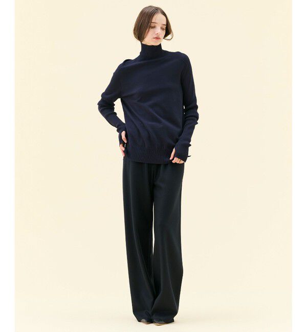 BEIGE,「【Precious掲載】MONTAIGNE / イージーウエストウールワイドパンツ」|その他|Black