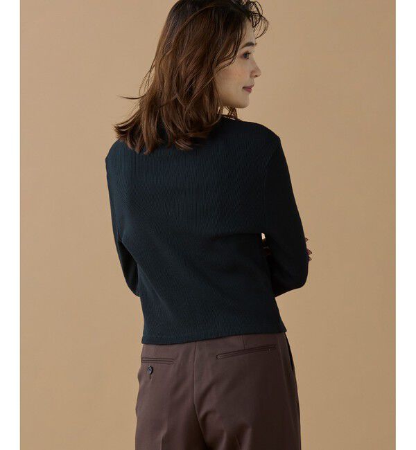 LACOSTE「ショート丈 リブジャージカーディガン」|カーディガン|