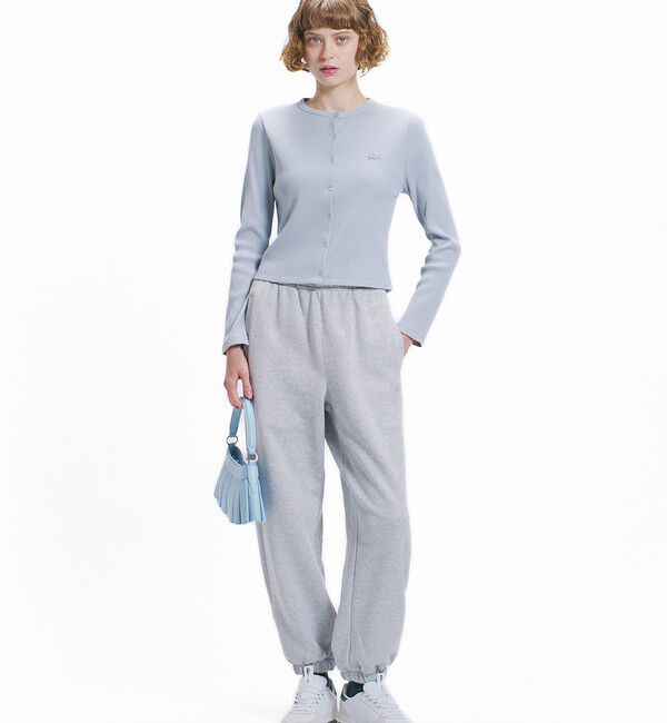 LACOSTE「ショート丈 リブジャージカーディガン」|カーディガン|