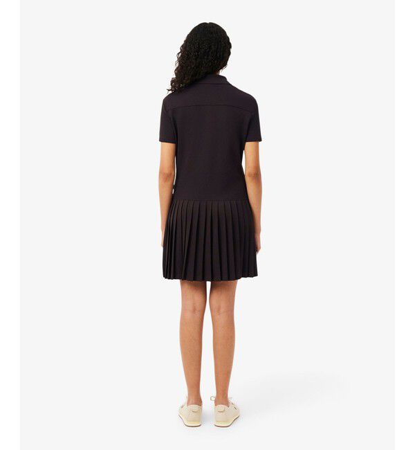 LACOSTE「ストレッチ鹿の子地プリーツポロドレス」|ワンピース|