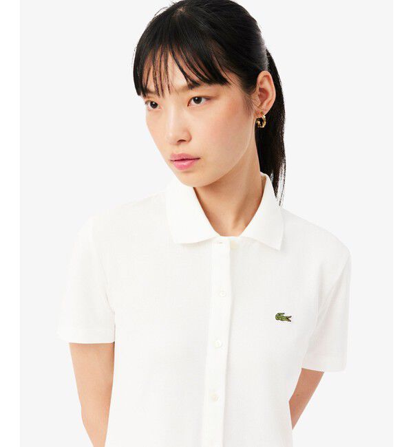 LACOSTE「ストレッチ鹿の子地プリーツポロドレス」|ワンピース|