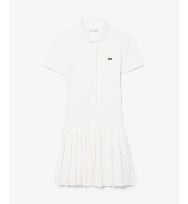 LACOSTE「ストレッチ鹿の子地プリーツポロドレス」|ワンピース|