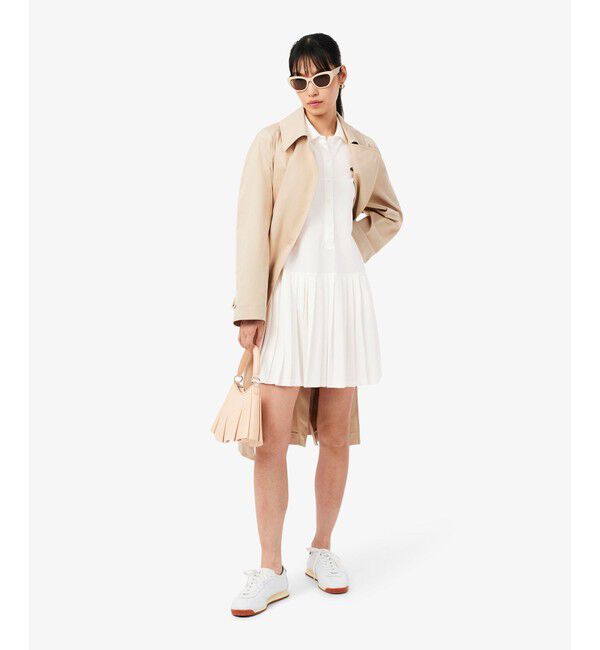 LACOSTE「ストレッチ鹿の子地プリーツポロドレス」|ワンピース|