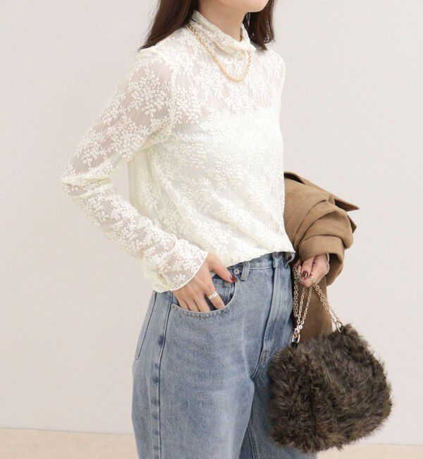 fredy emue「ふくれJQDハイネックレースプルオーバー」|Tシャツ・カットソー|