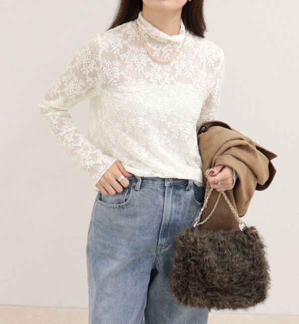 fredy emue「ふくれJQDハイネックレースプルオーバー」|Tシャツ・カットソー|