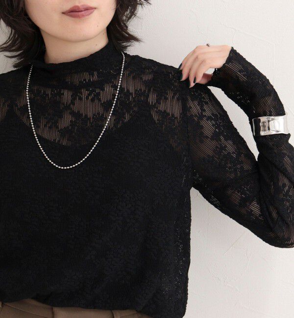 fredy emue「ふくれJQDハイネックレースプルオーバー」|Tシャツ・カットソー|ブラック