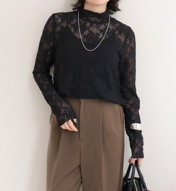 fredy emue「ふくれJQDハイネックレースプルオーバー」|Tシャツ・カットソー|