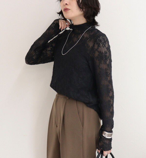 fredy emue「ふくれJQDハイネックレースプルオーバー」|Tシャツ・カットソー|