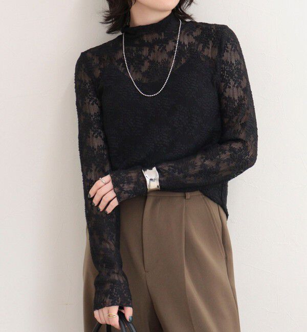 fredy emue「ふくれJQDハイネックレースプルオーバー」|Tシャツ・カットソー|