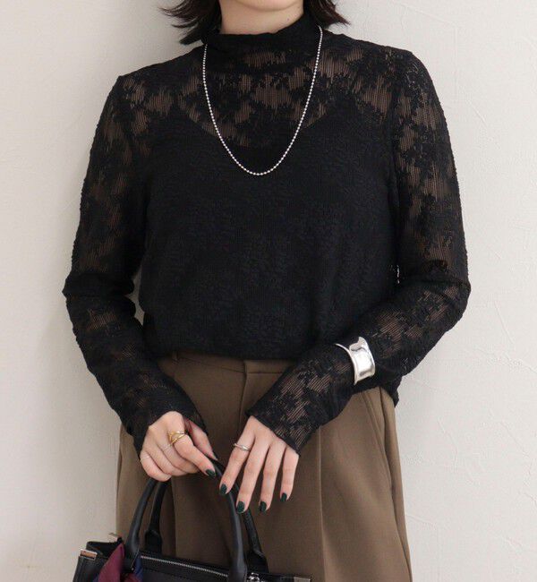 fredy emue「ふくれJQDハイネックレースプルオーバー」|Tシャツ・カットソー|