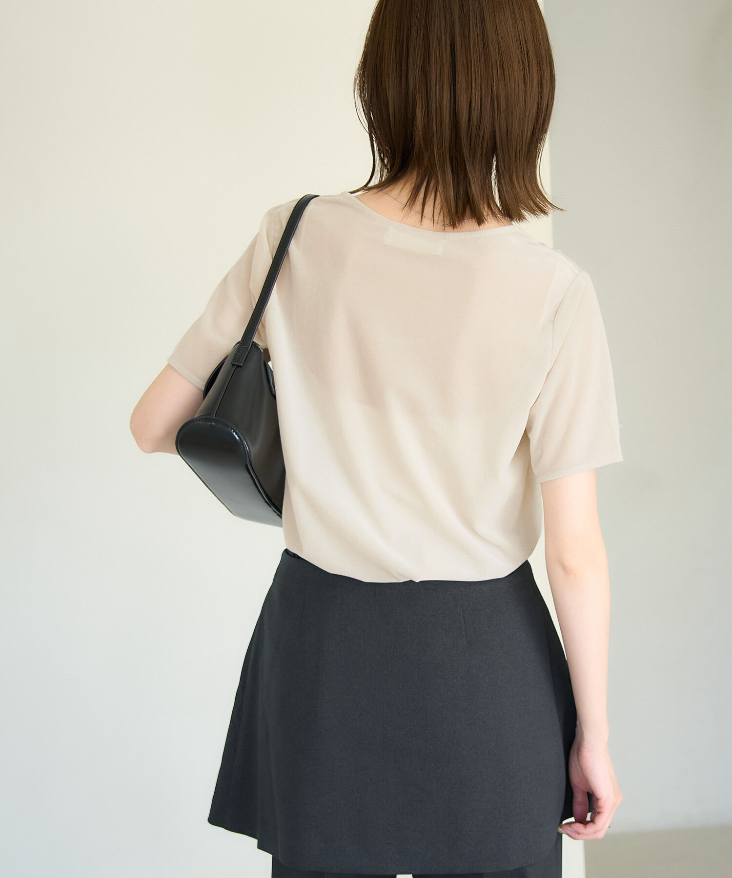 Rope&rsquo;Picnic「シアーベロアハーフスリーブカットトップス」|Tシャツ・カットソー|