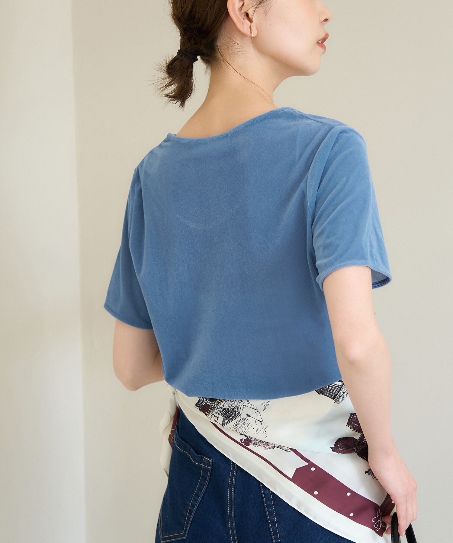 Rope&rsquo;Picnic「シアーベロアハーフスリーブカットトップス」|Tシャツ・カットソー|