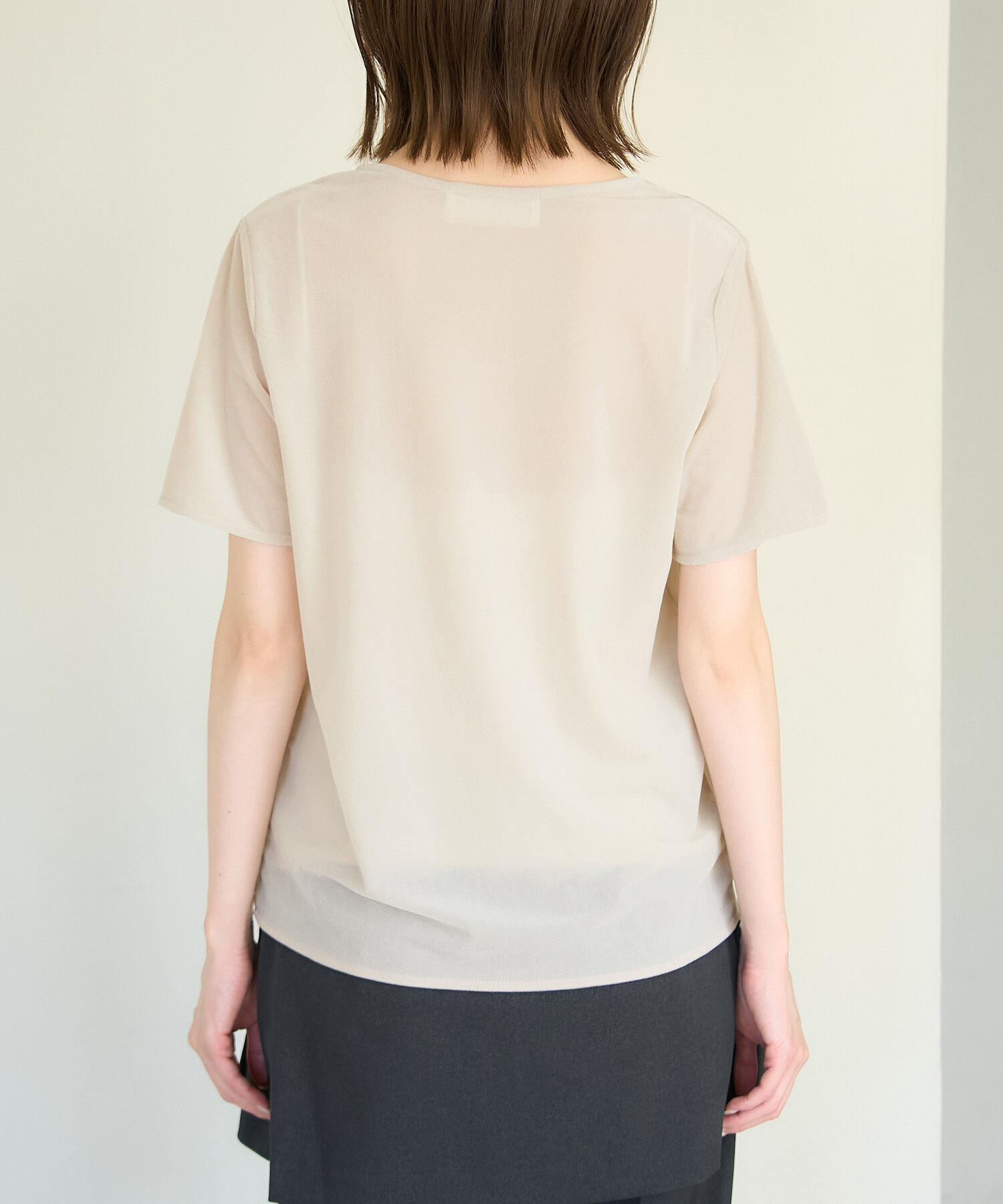 Rope&rsquo;Picnic「シアーベロアハーフスリーブカットトップス」|Tシャツ・カットソー|