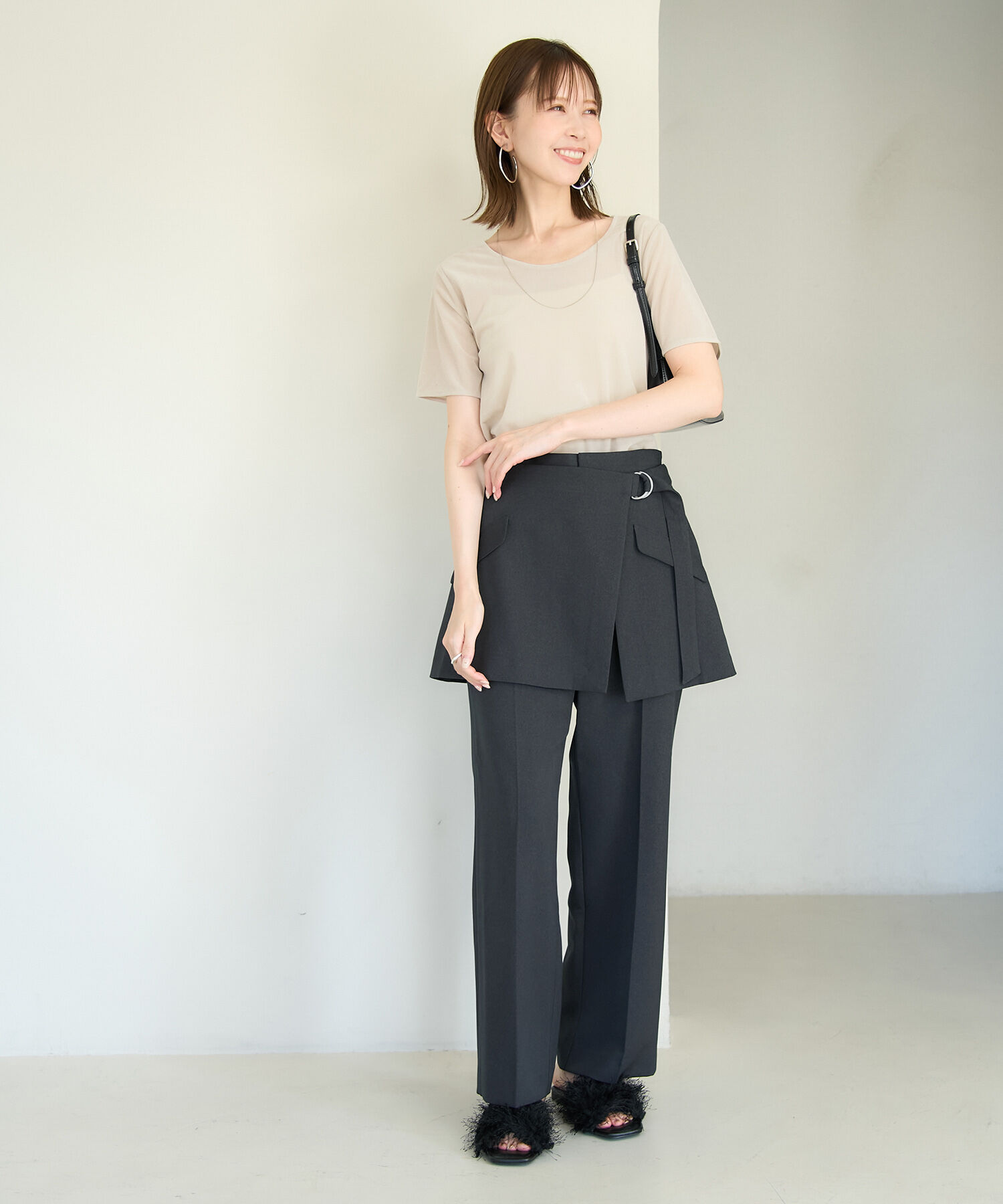 Rope&rsquo;Picnic「シアーベロアハーフスリーブカットトップス」|Tシャツ・カットソー|