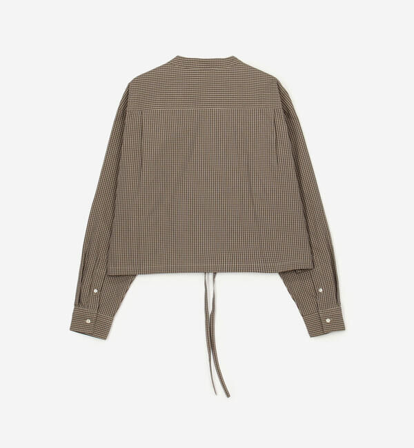  「nicholson & nicholson | バンドカラー ショート ブラウス CHECK WOMEN」|シャツ・ブラウス|