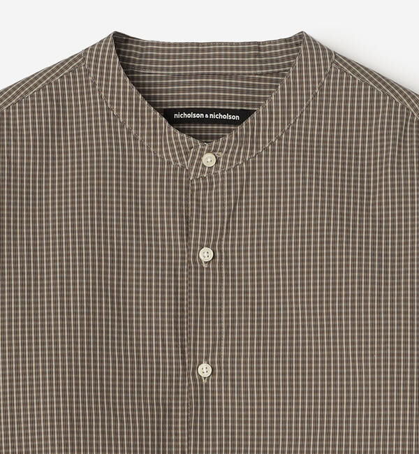  「nicholson & nicholson | バンドカラー ショート ブラウス CHECK WOMEN」|シャツ・ブラウス|