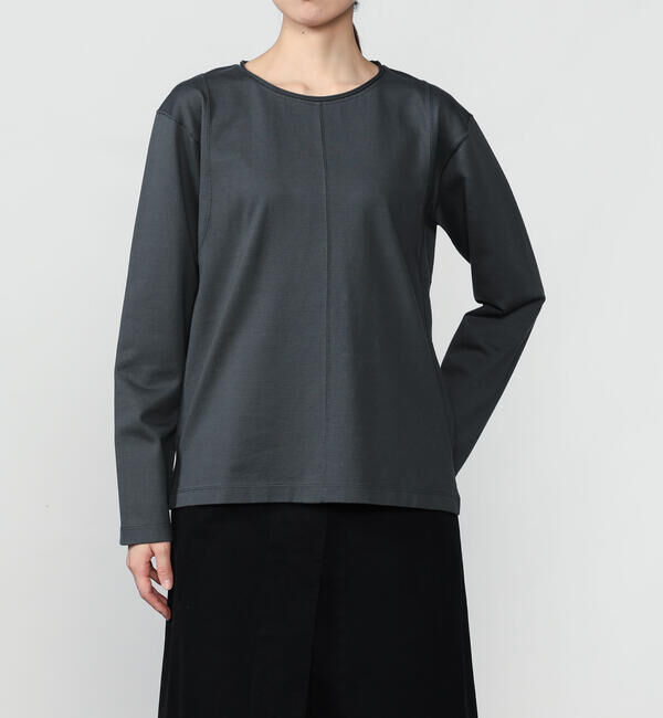  「UNFIL | シルケットコットンジャージー クルーネックTシャツ WOMEN」|Tシャツ・カットソー|GREY系1