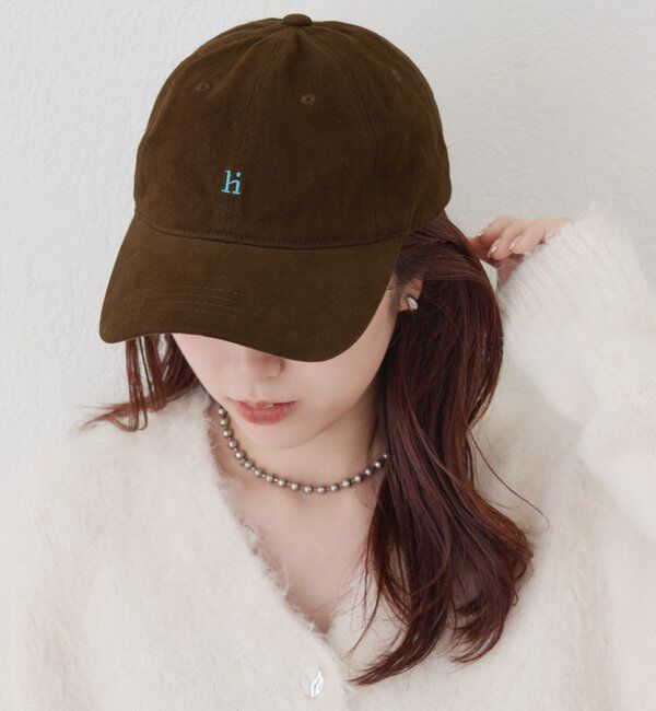  「hi キャップ」|ハット|ブラウン