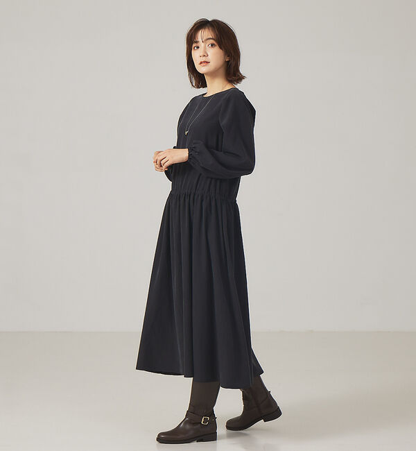 qualite「【WEB・一部店舗限定】フィブリルボリュームスリーブワンピース」|ワンピース|