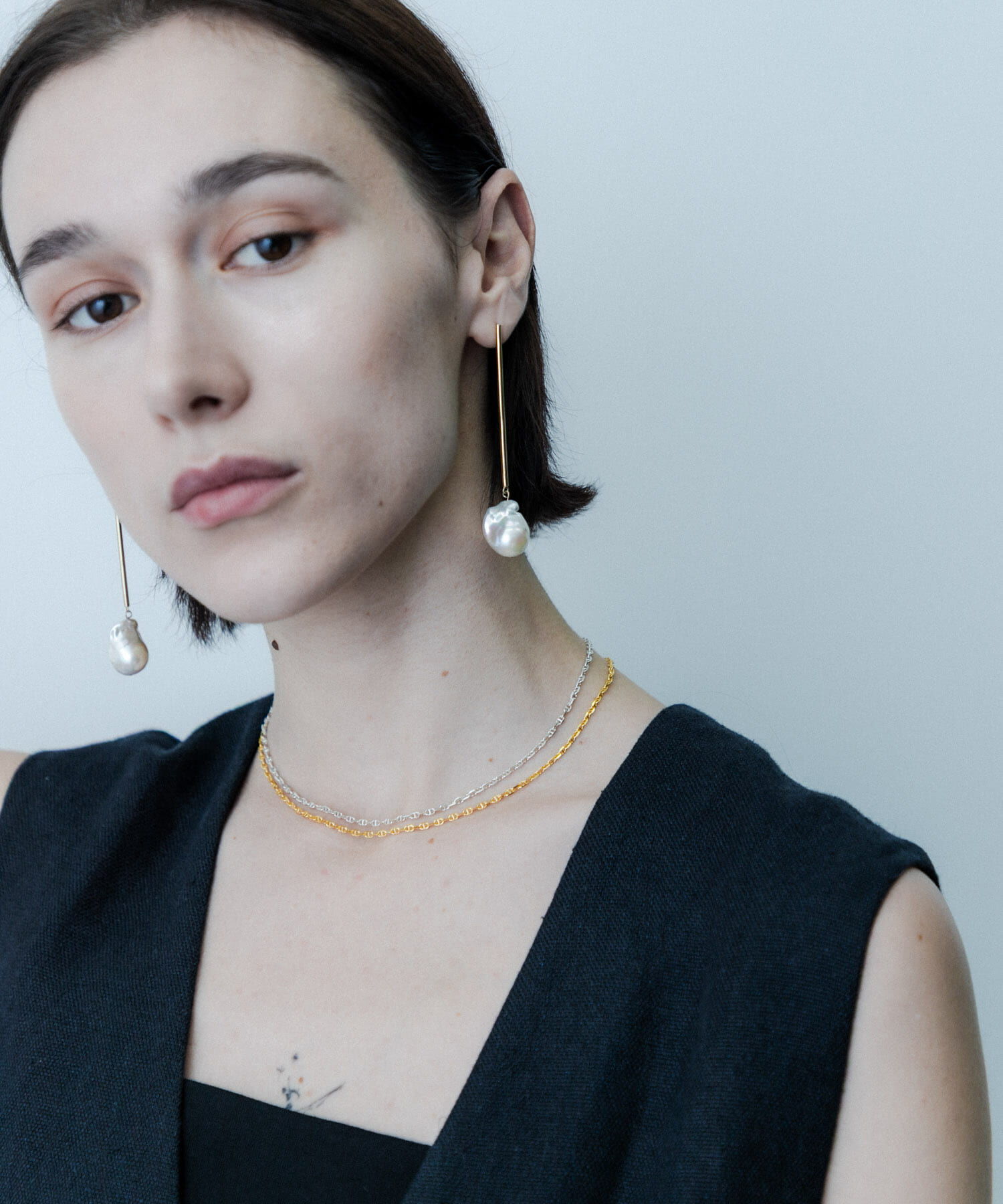 SMELLY「SMELLY so&rsquo;　baroque pearl bar pierce」|ピアス|