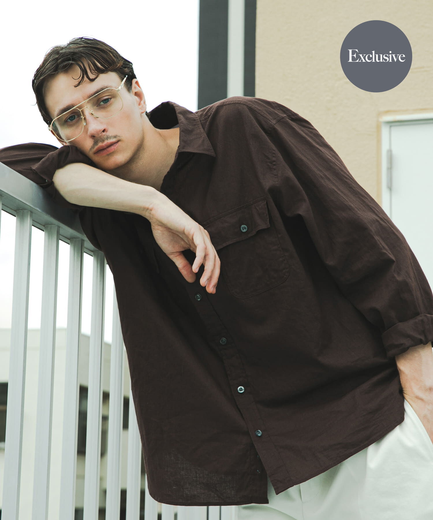 URBAN RESEARCH「『別注』BROOKS BROTHERS&times;URBAN RESEARCH　SAFARI SHIRTS LONG-SLEEVE」|シャツ・ブラウス|ブラウン
