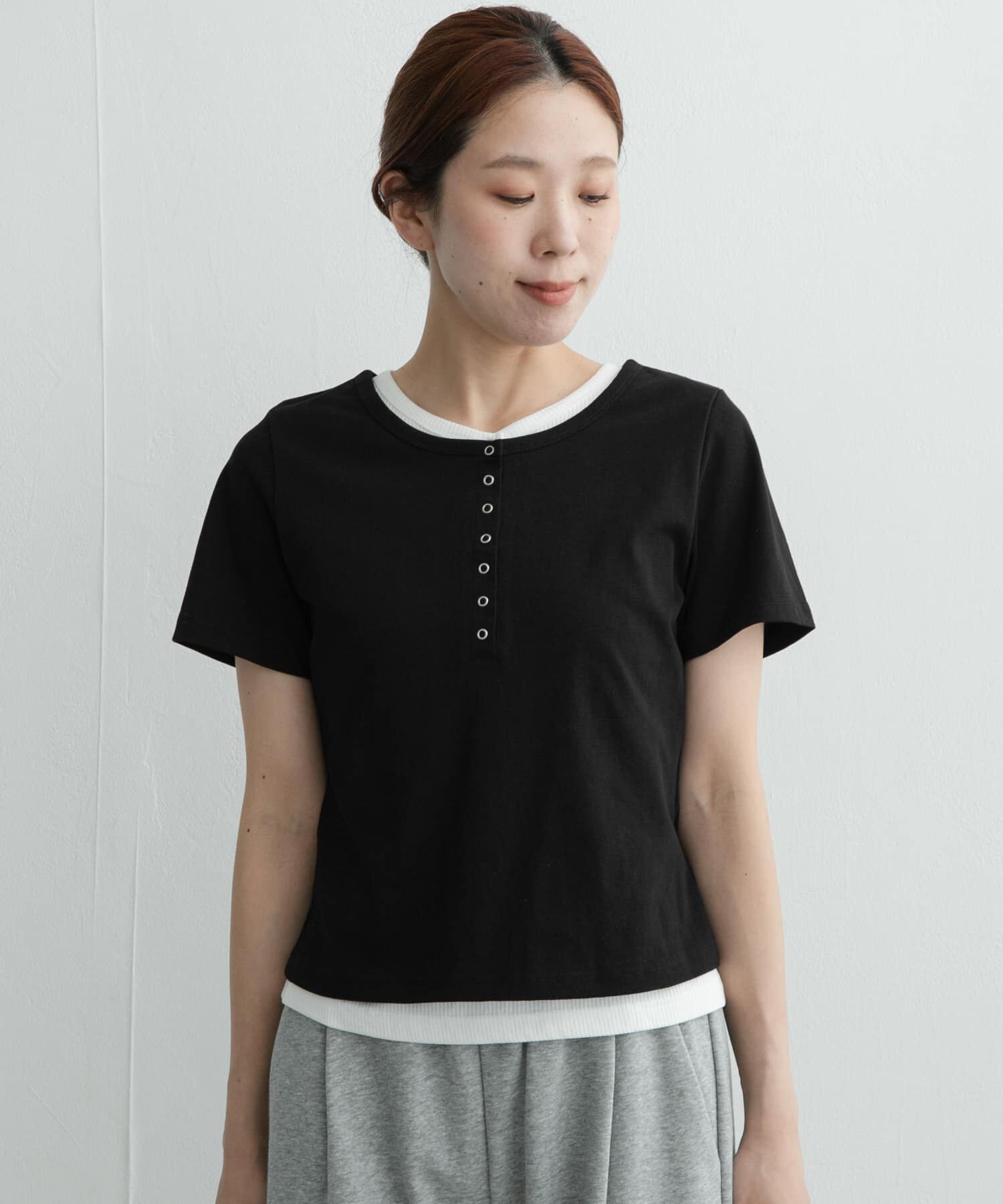 Sonny Label 「レイヤードライクヘンリーネックプルオーバー」|Tシャツ・カットソー|