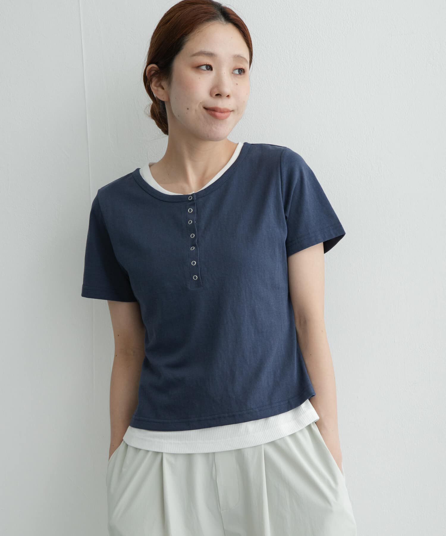 Sonny Label 「レイヤードライクヘンリーネックプルオーバー」|Tシャツ・カットソー|