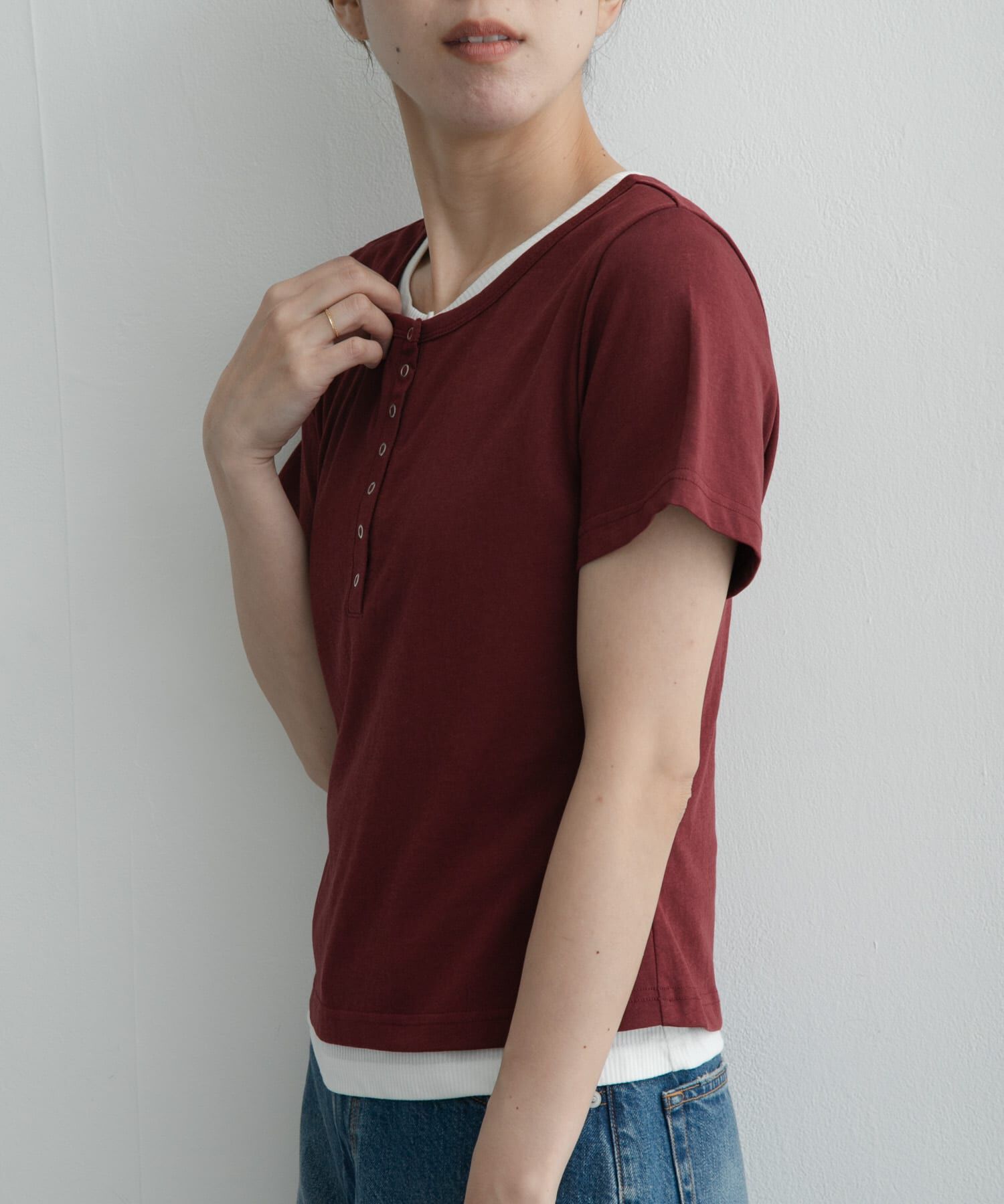Sonny Label 「レイヤードライクヘンリーネックプルオーバー」|Tシャツ・カットソー|