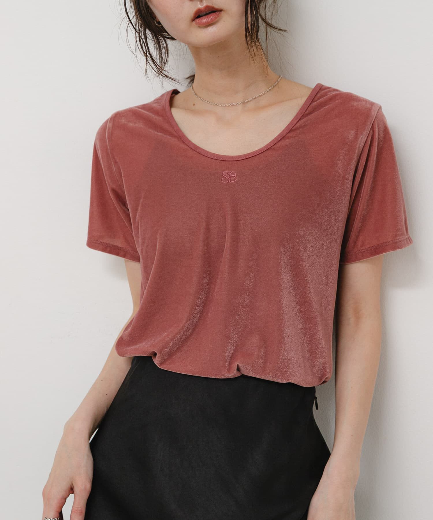 SENSE OF PLACE by URBAN RESEARCH「2WAYシシュウベロアTシャツ」|Tシャツ・カットソー|ピンク