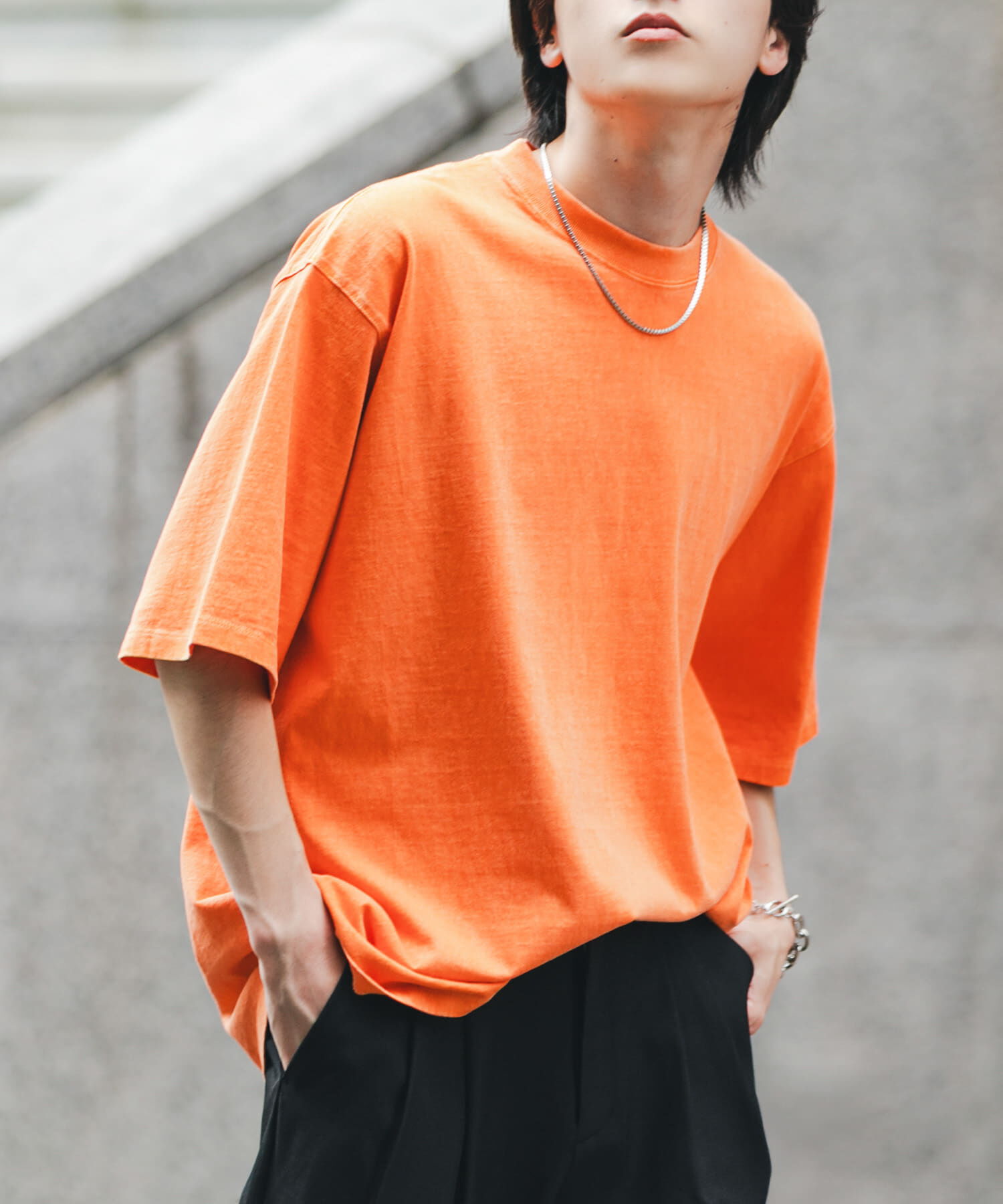 SENSE OF PLACE by URBAN RESEARCH「フェードルーズクルーネックショートスリーブ Tシャツ」|Tシャツ・カットソー|オレンジ