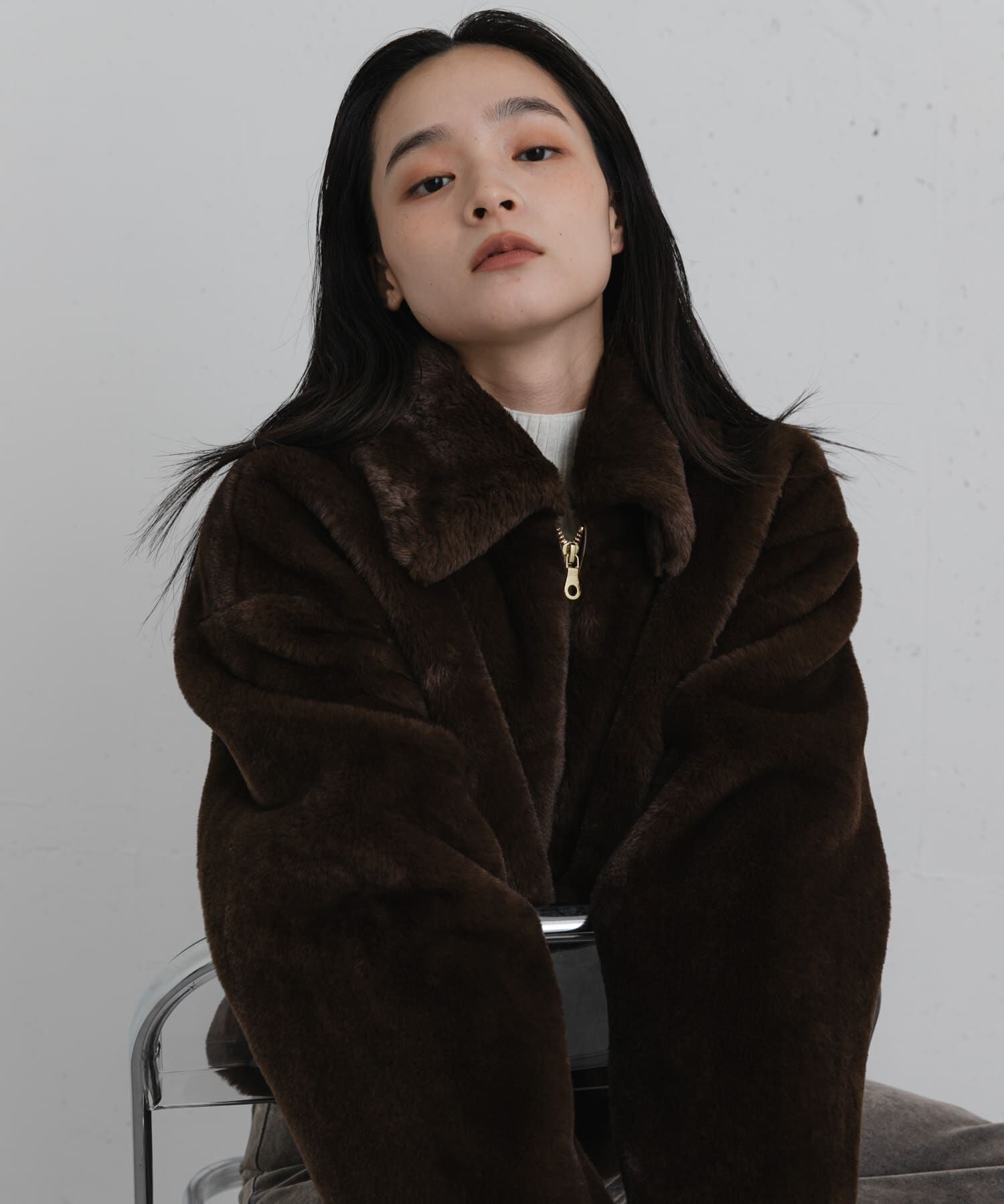 SENSE OF PLACE by URBAN RESEARCH「TISSAVEL フェイクファーショートコート」|ブルゾン・スタジャン|